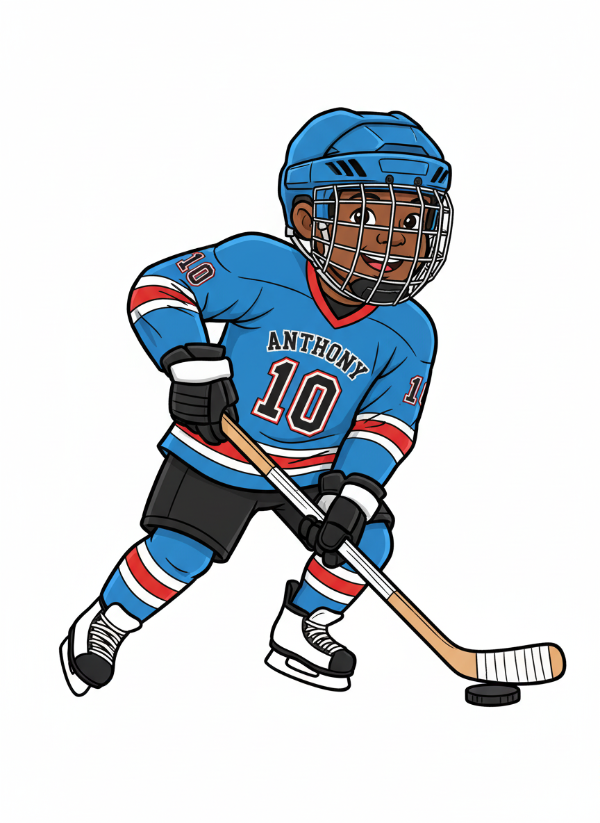 Anthony the Hockey Star - Classic Coloring Book