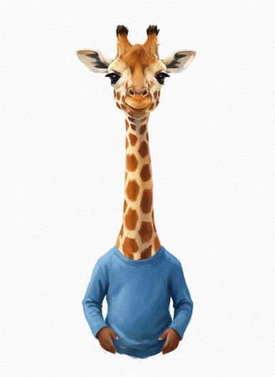 Anthony's Giraffe Adventures 🌟 - Impressionist Painting