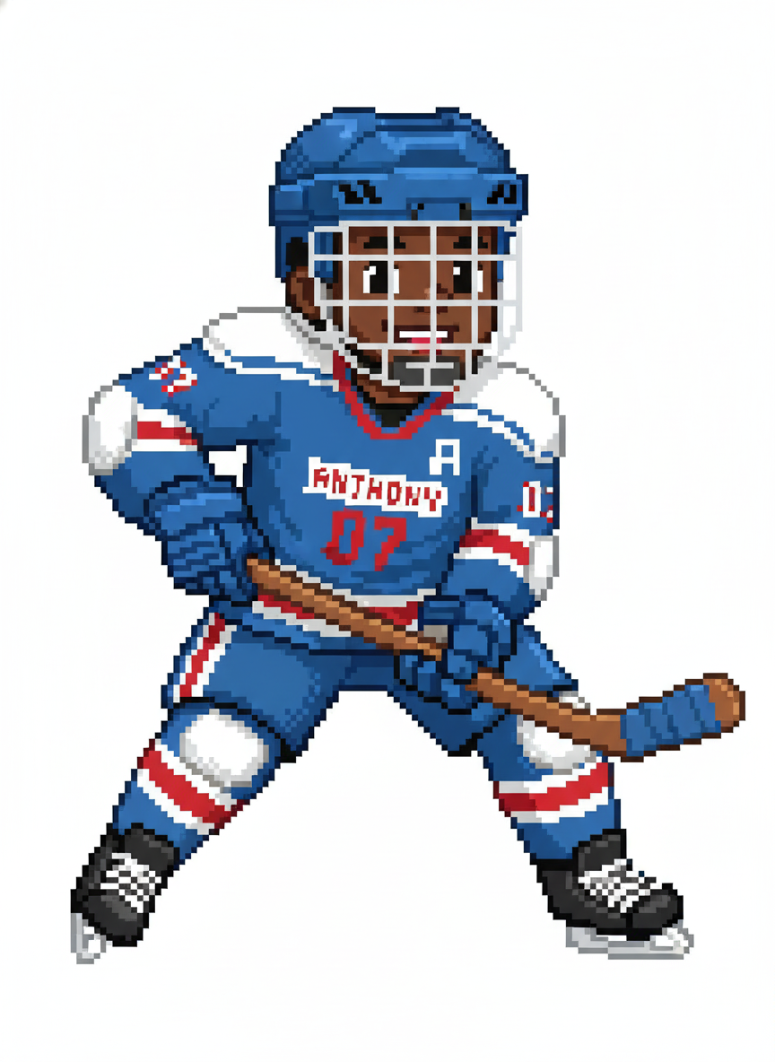 Anthony the Hockey Star - Pixel Art