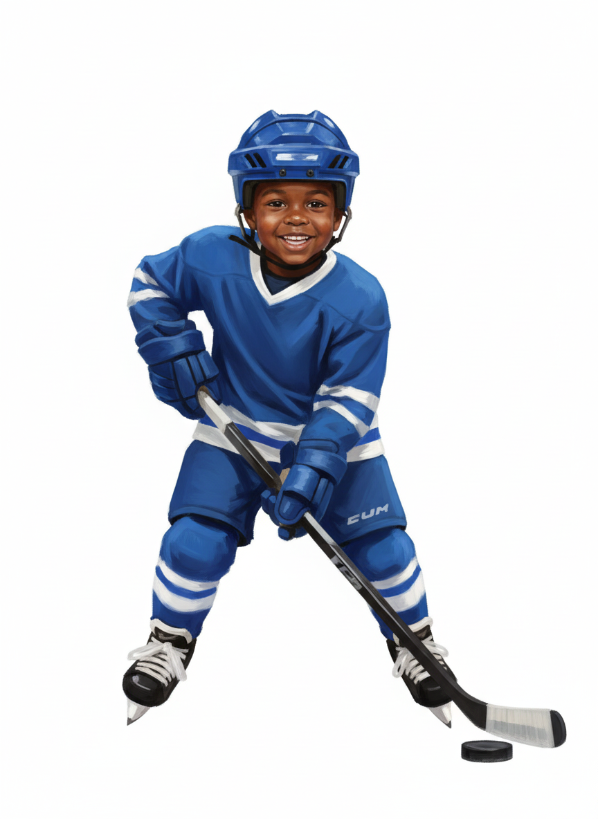 Anthony the Hockey Star - Impressionist Painting