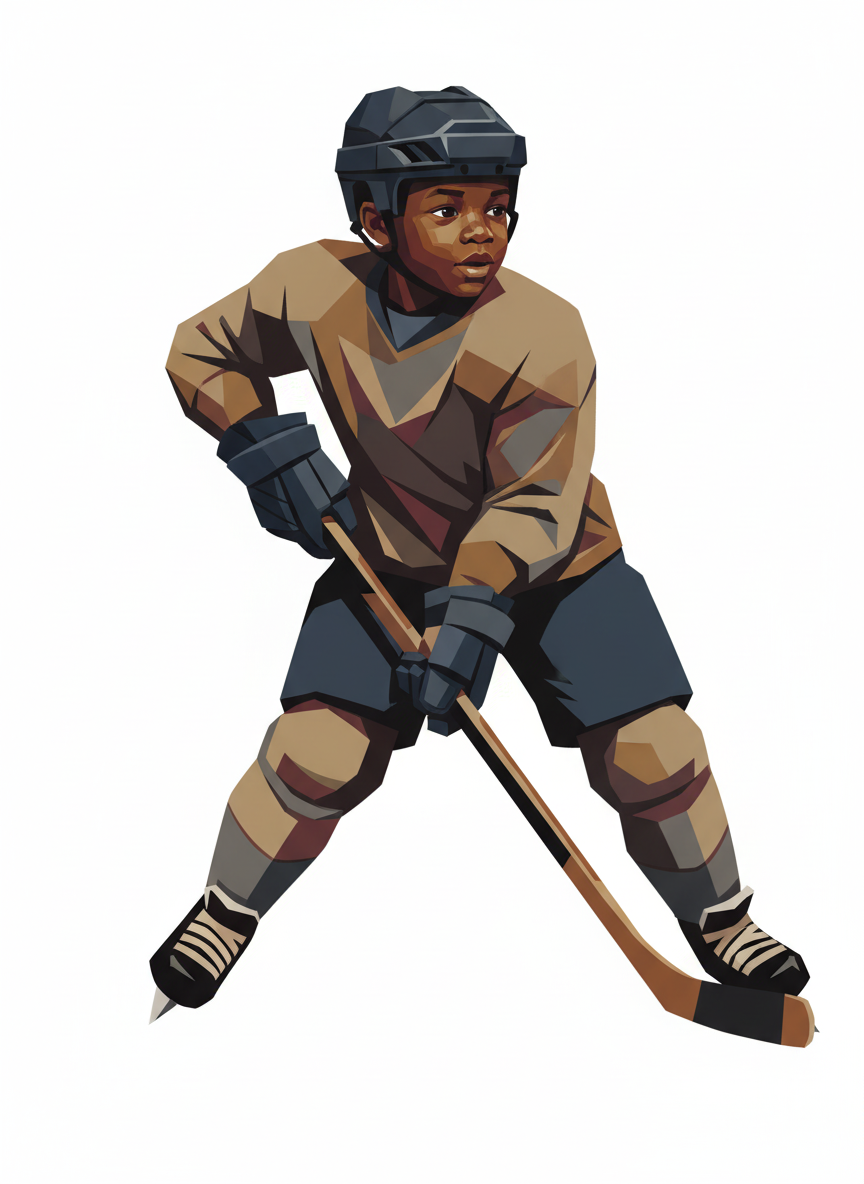 Anthony the Hockey Star - Cubist Painting