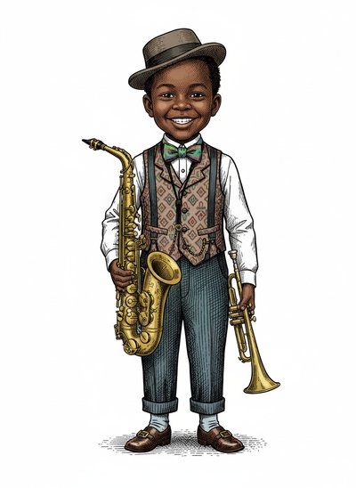 My Baby's Jazz Adventure 🎷 - Victorian Illustration
