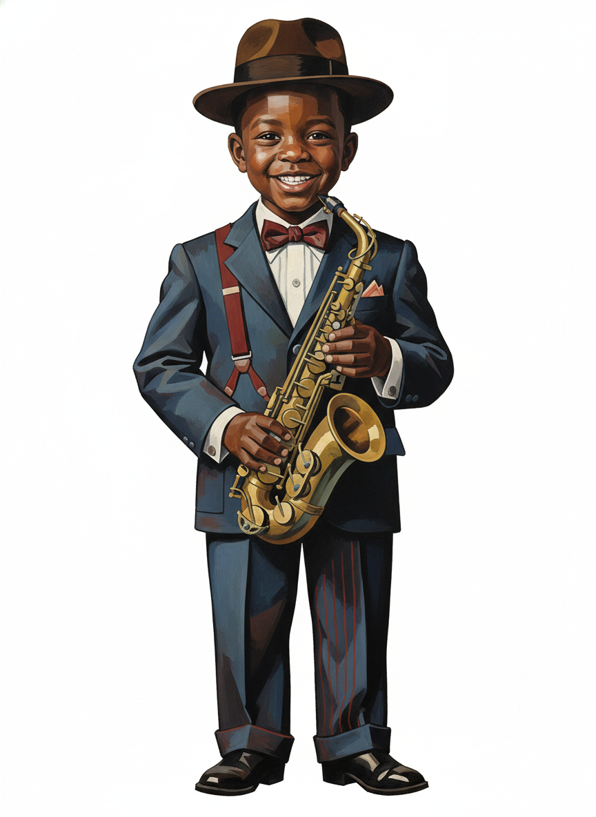 Anthony the Jazz Star - Cubist Painting