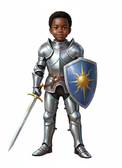 My Baby, the Bold Knight 🛡️ - Impressionist Painting