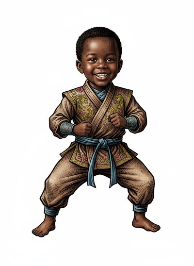 My Baby the Kung Fu Kid 🥋 - Victorian Illustration