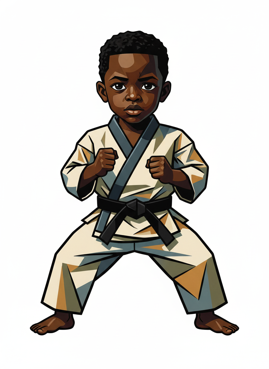 Anthony the Little Ninja - Cubist Painting