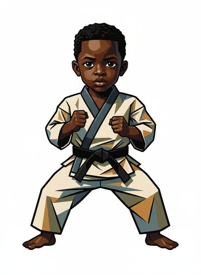 My Baby the Kung Fu Kid 🥋 - Cubist Painting