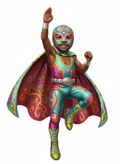 My Baby the Luchador 💪 - Impressionist Painting