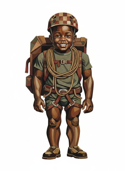 Anthony's Adventure in the Mountains - Cubist Painting