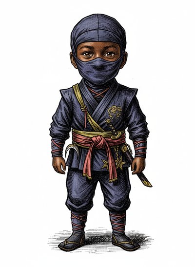 Anthony's Ninja Adventure 💥 - Victorian Illustration