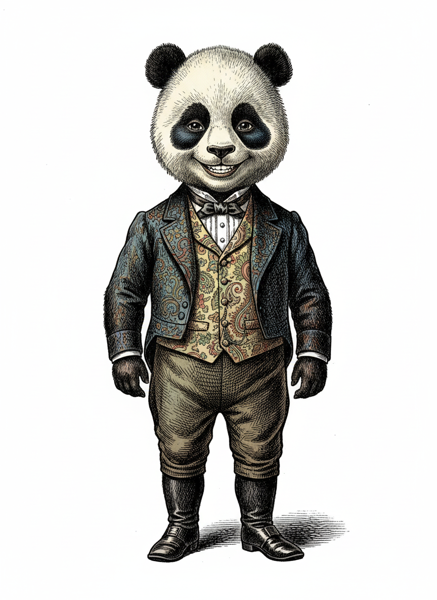 Panda Anthony - Victorian Illustration