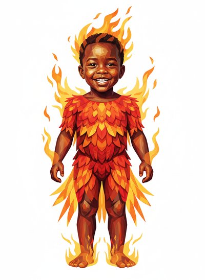 Anthony's Magical Phoenix Adventure - Cubist Painting