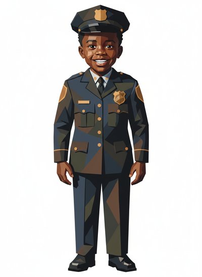 My Baby the Policeman 👮‍♂️ - Cubist Painting