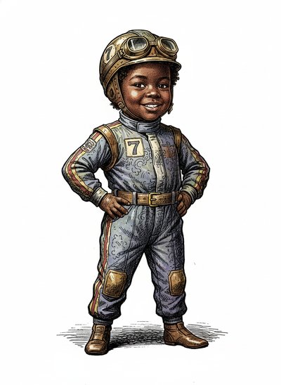 Anthony's Racing Adventure 🚗 - Victorian Illustration