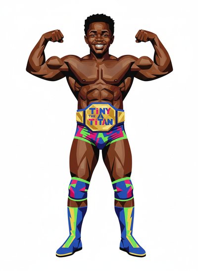 My Baby Wrestler Dreams 🤼‍♂️ - Cubist Painting