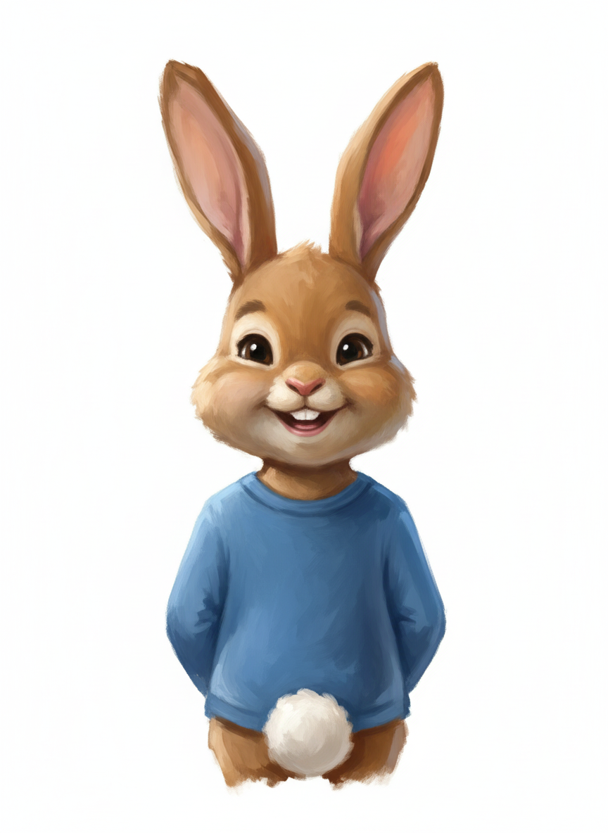 Anthony the Bouncy Rabbit - Impressionist Painting