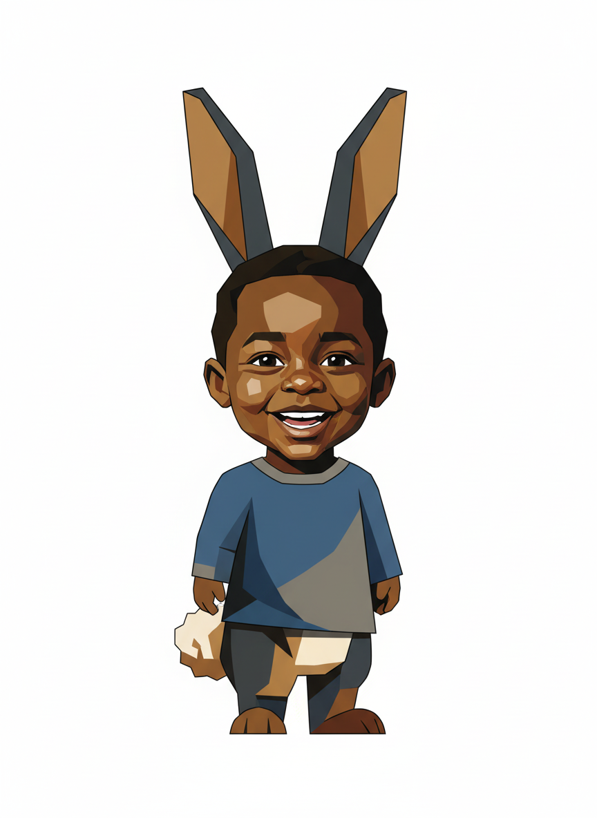 Anthony the Bouncy Rabbit - Cubist Painting