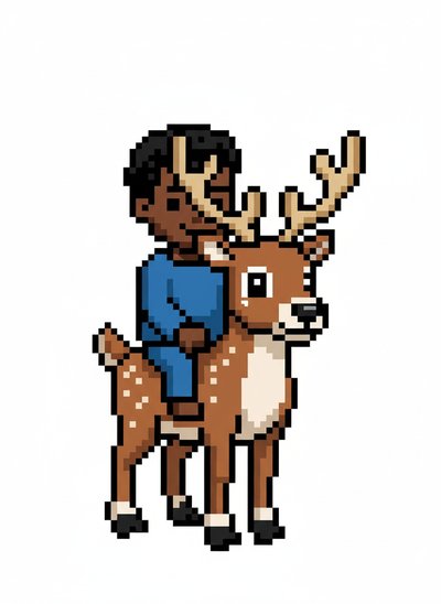 My Baby's Reindeer Ride 🦌 - Pixel Art