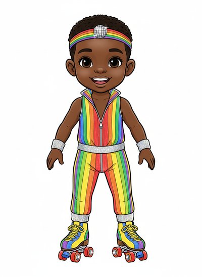 Anthony's Roller Disco Magic 🌈 - Classic Coloring Book