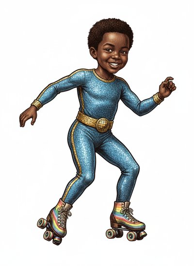 Anthony's Roller Disco Magic 🌈 - Victorian Illustration