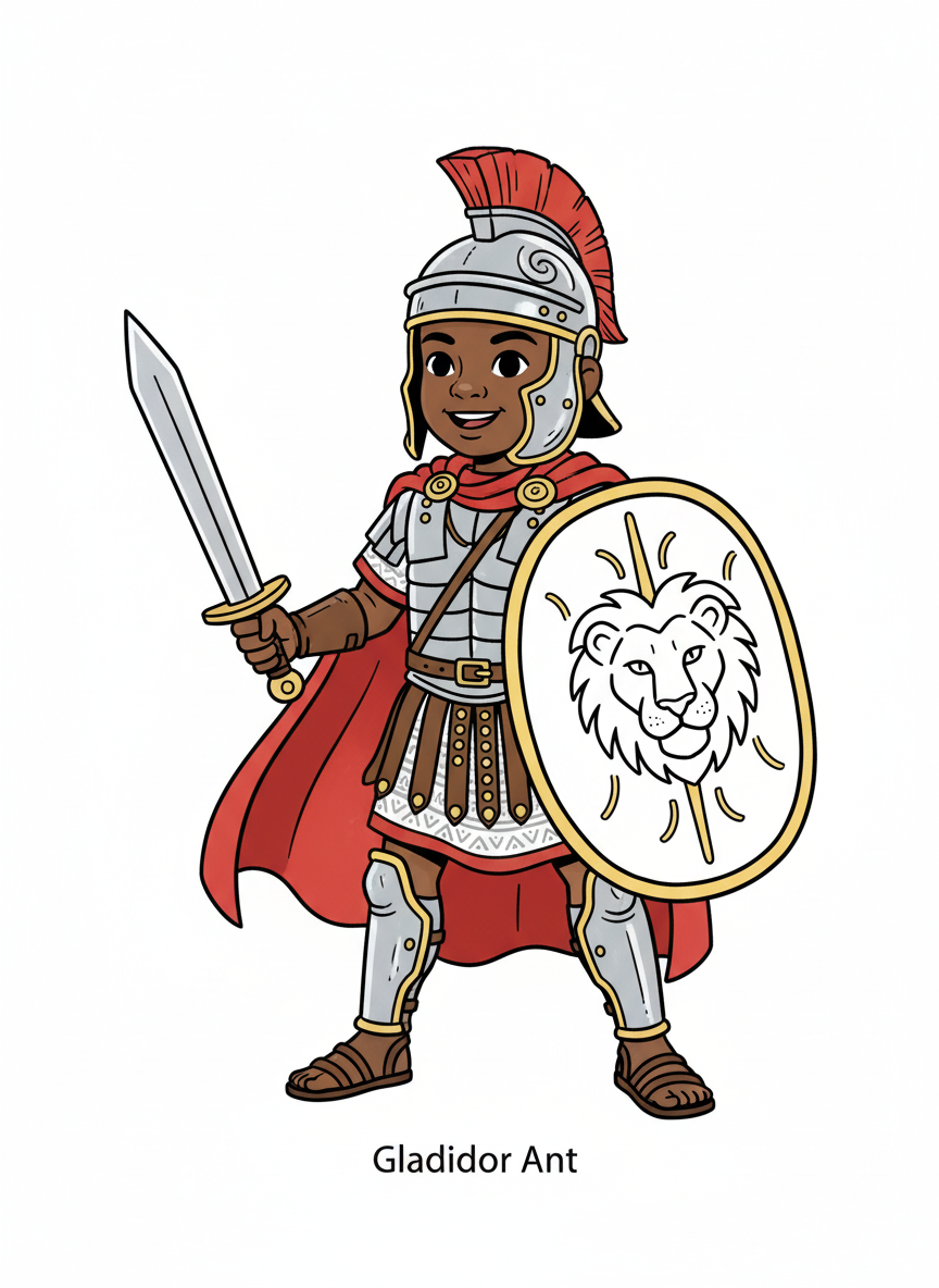 Gladiator Ant - Classic Coloring Book