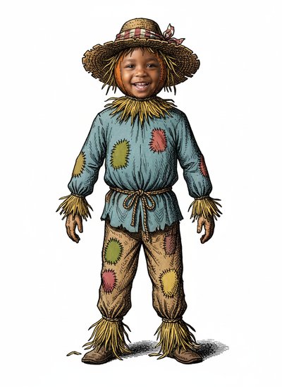 My Little Scarecrow Adventure 🌾 - Victorian Illustration