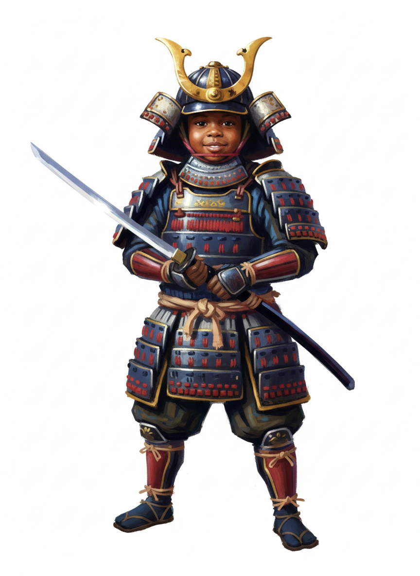 Anthony the Brave Samurai - Impressionist Painting