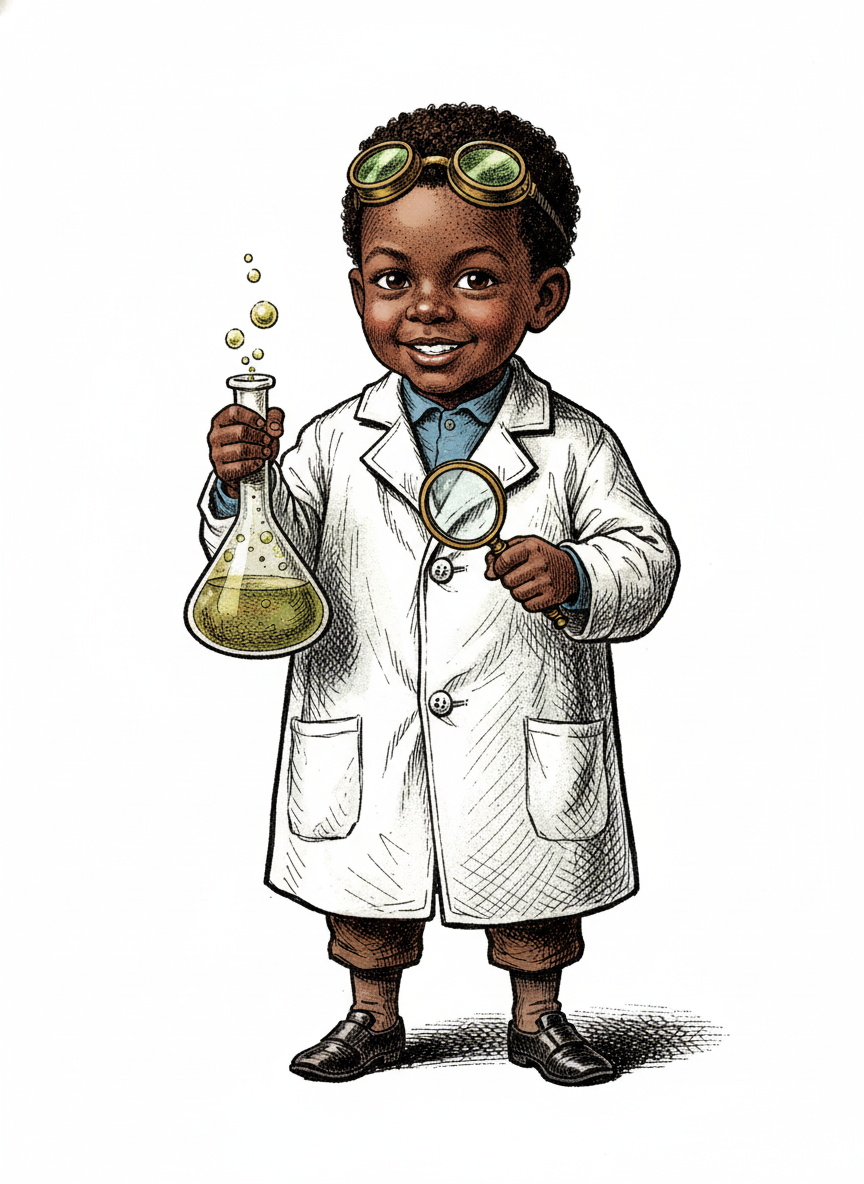 Anthony the Little Lab Whiz - Victorian Illustration