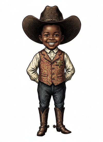 My Baby as a Sheriff 🤠 - Victorian Illustration
