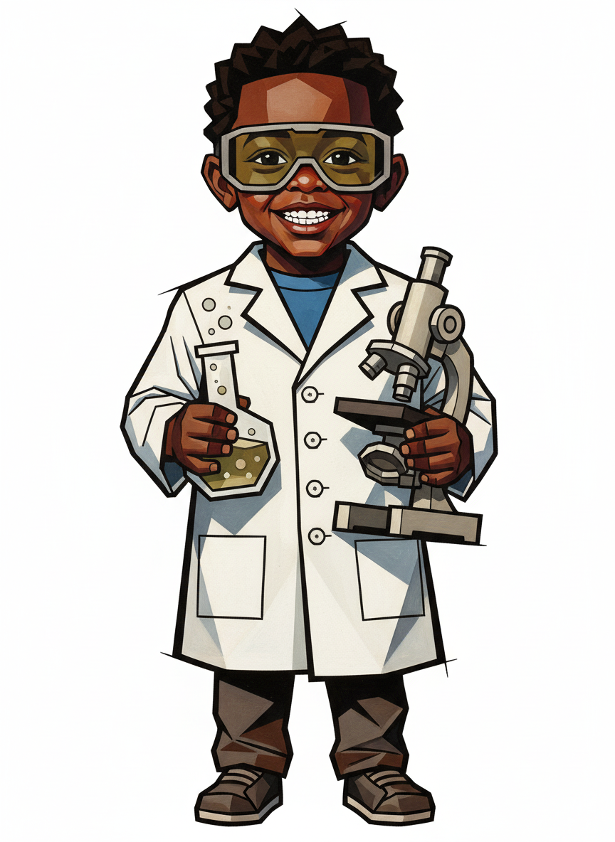 Anthony the Little Lab Whiz - Cubist Painting