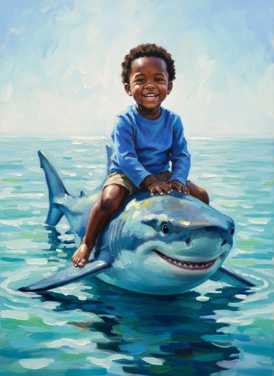 Anthony's Sharky Adventures 🦈 - Impressionist Painting