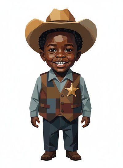 My Baby as a Sheriff 🤠 - Cubist Painting
