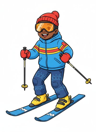Anthony's Snowy Adventures ⛷️ - Classic Coloring Book