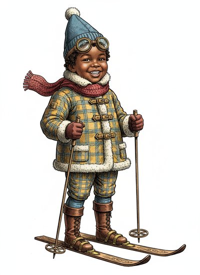 Anthony's Snowy Adventures ⛷️ - Victorian Illustration