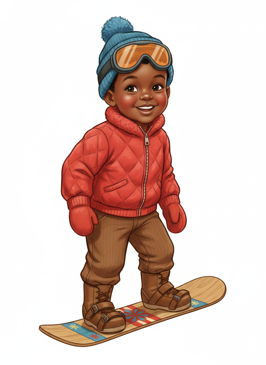 Snowboarder Anthony - Vintage Storybook