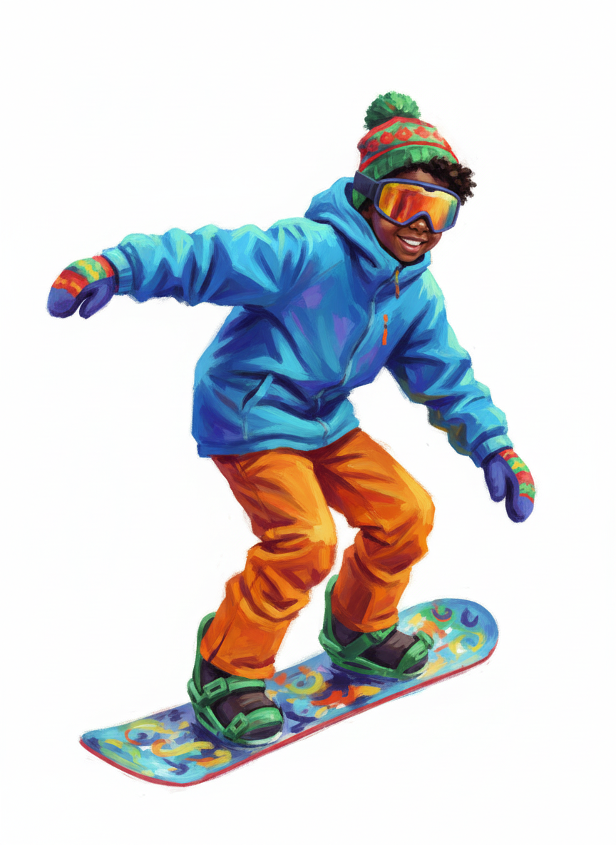 Snowboarder Anthony - Impressionist Painting