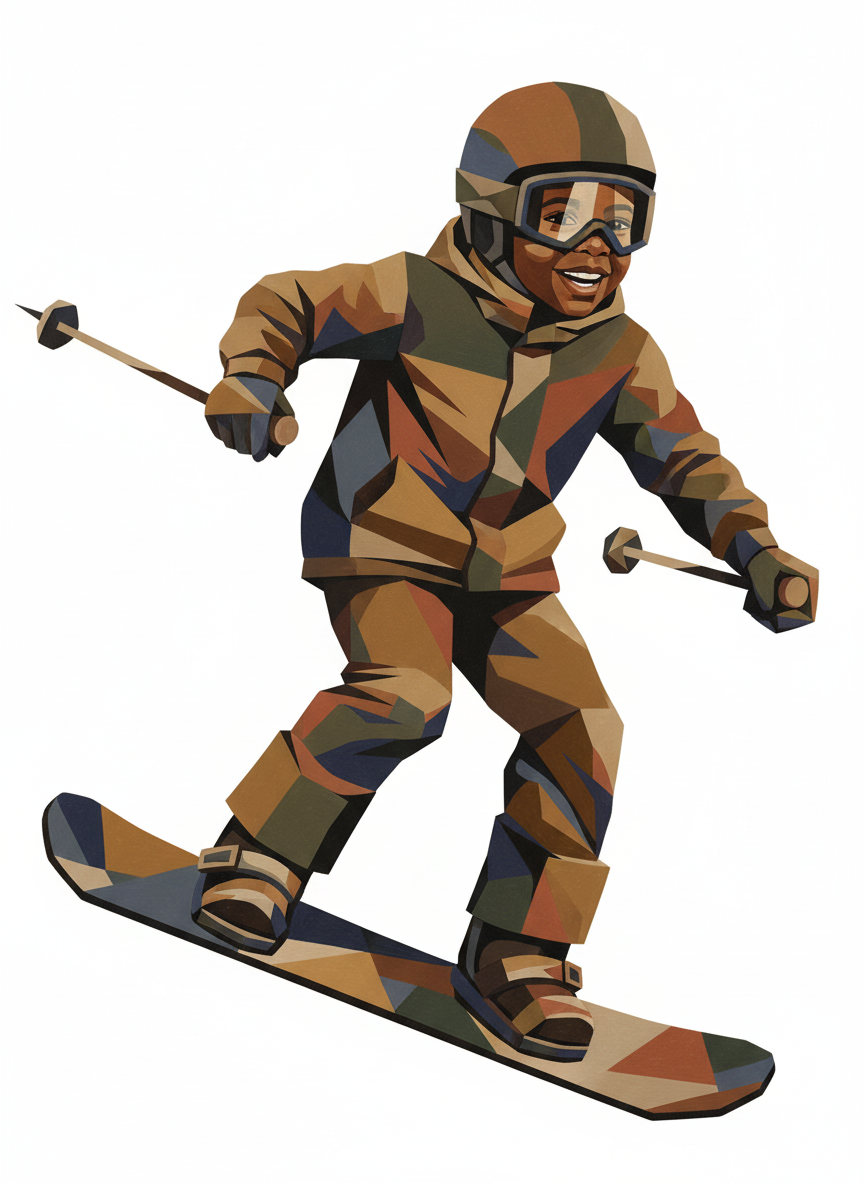 Snowboarder Anthony - Cubist Painting