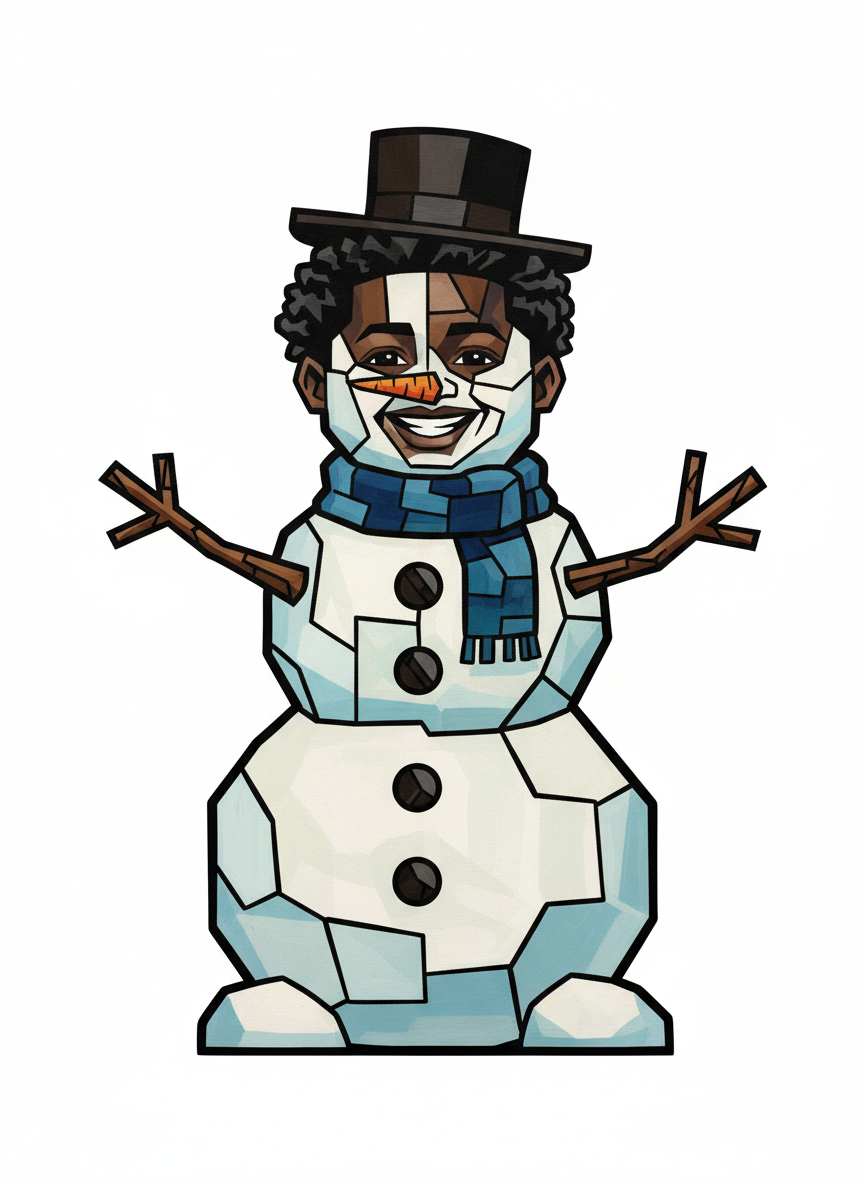 Snowman Anthony - Cubist Painting