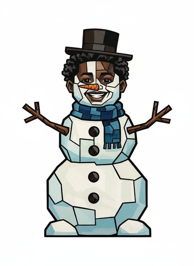 Anthony's Snowy Adventure ❄️ - Cubist Painting