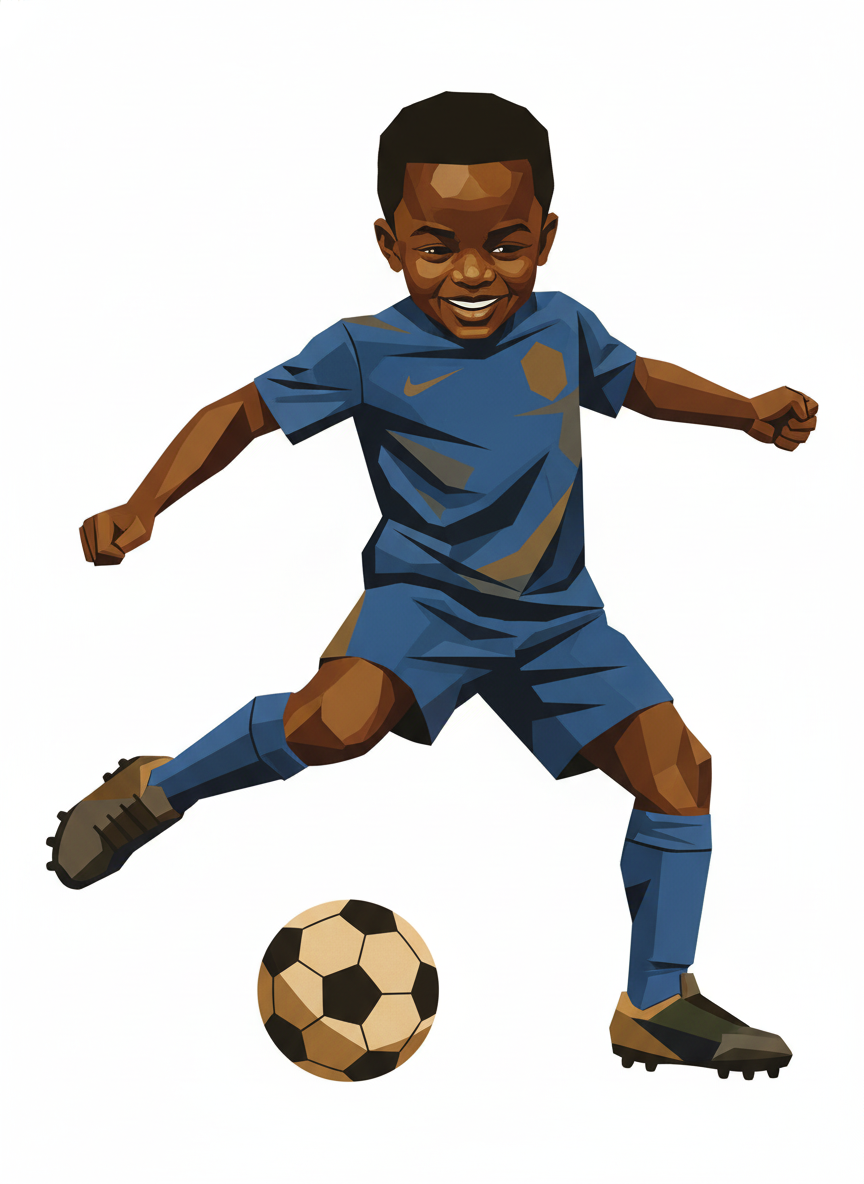 Anthony the Goal Kicker - Cubist Painting