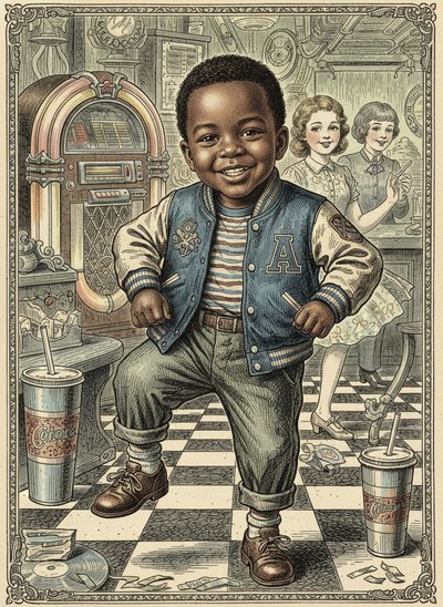 My Baby's Sock Hop Dreams - Victorian Illustration