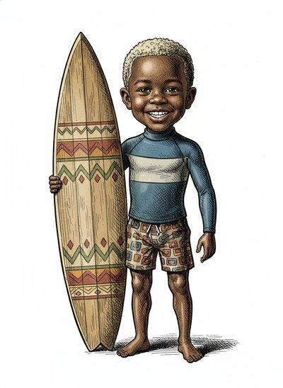 My Little Surf Star 🌊 - Victorian Illustration