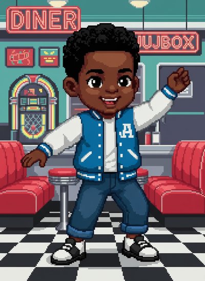 My Baby's Sock Hop Dreams - Pixel Art