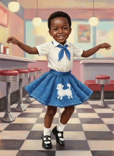 My Baby's Sock Hop Dreams - Impressionist Painting