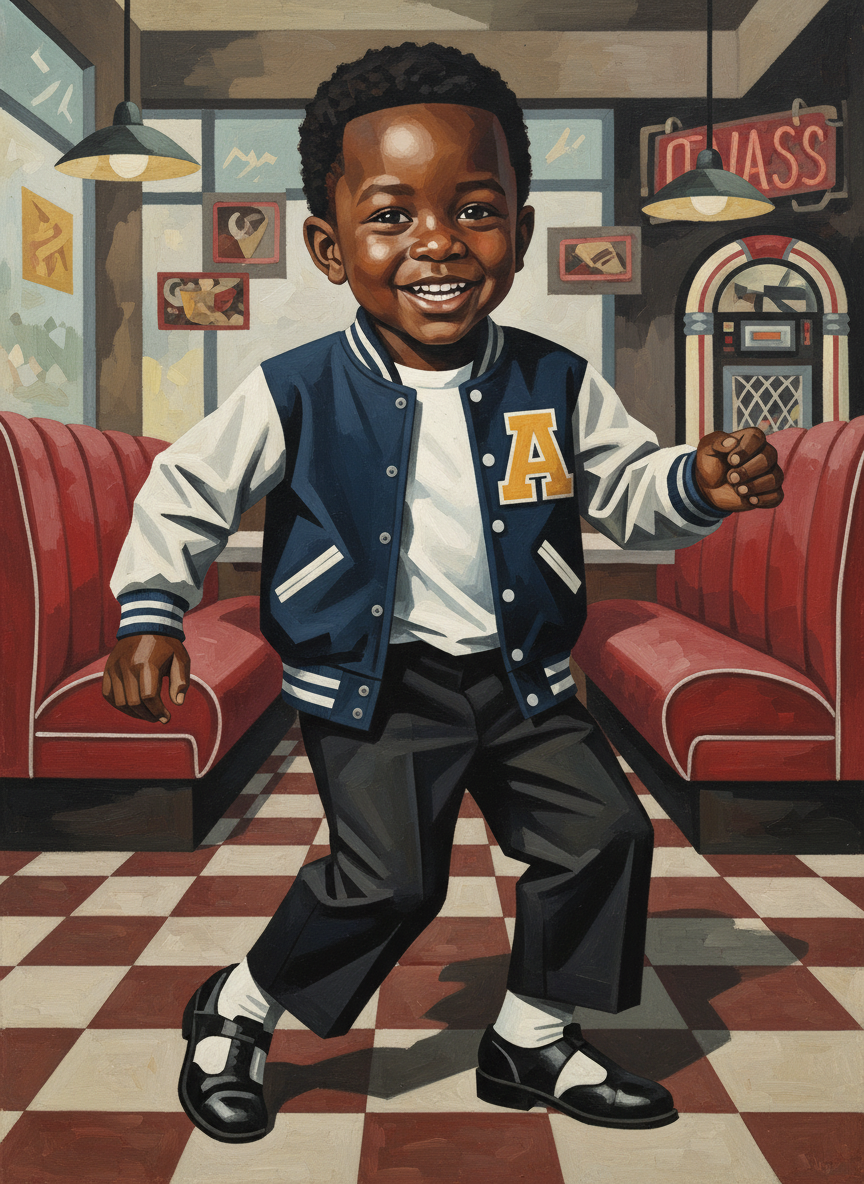 Anthony the Little Sock Hopper - Cubist Painting