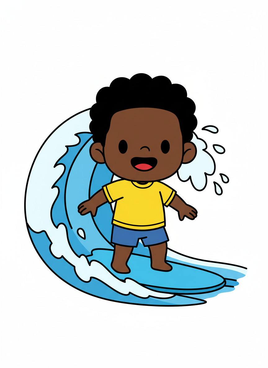 Surfer Anthony - Preschool Simple