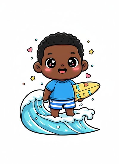 Anthony's Surfer Adventures 🌊 - Kawaii Cute