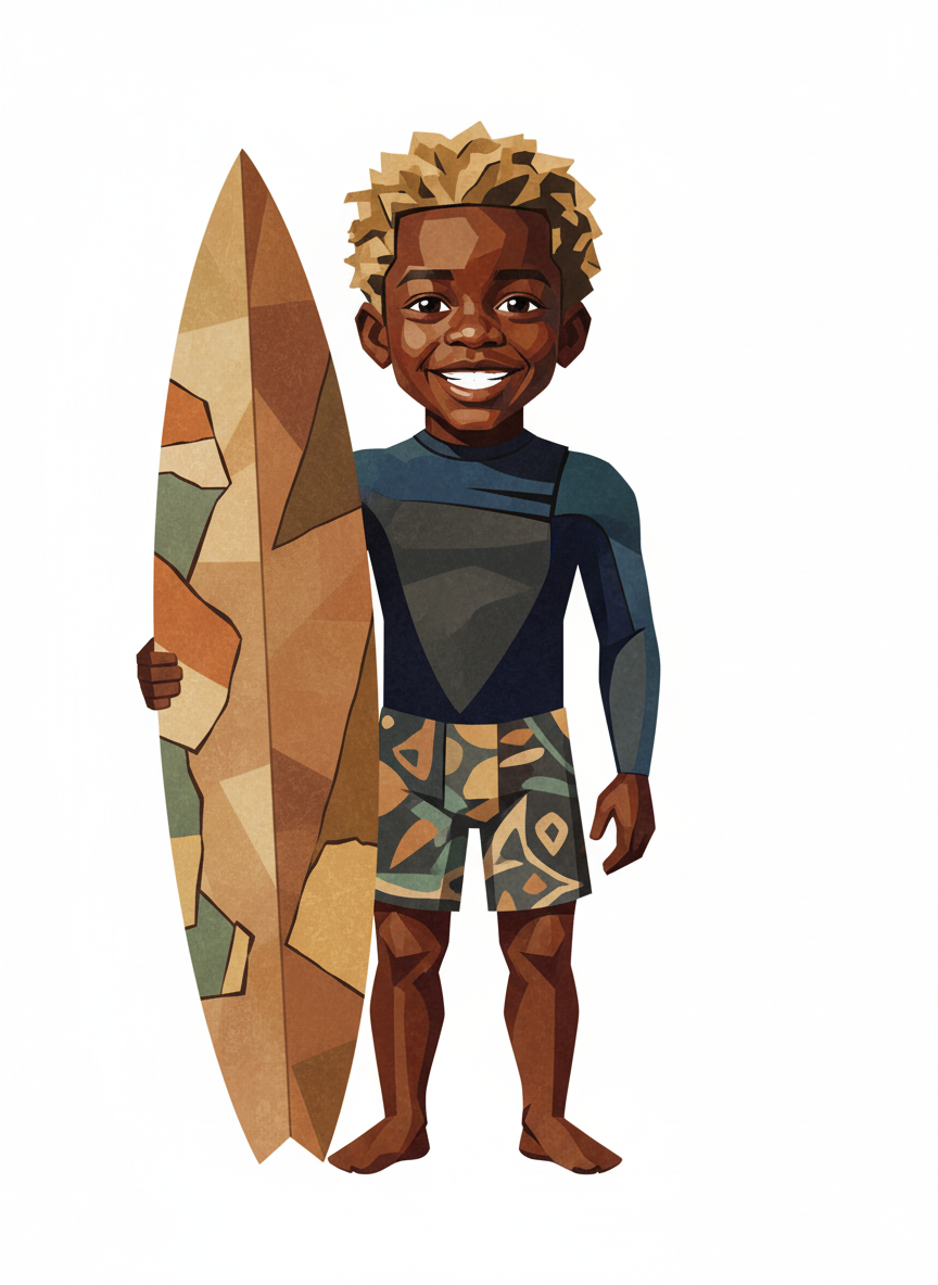 Wave Rider Anthony - Cubist Painting