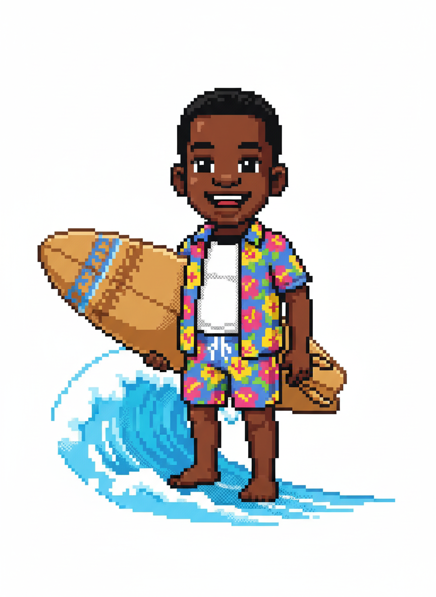 Surfer Anthony - Pixel Art