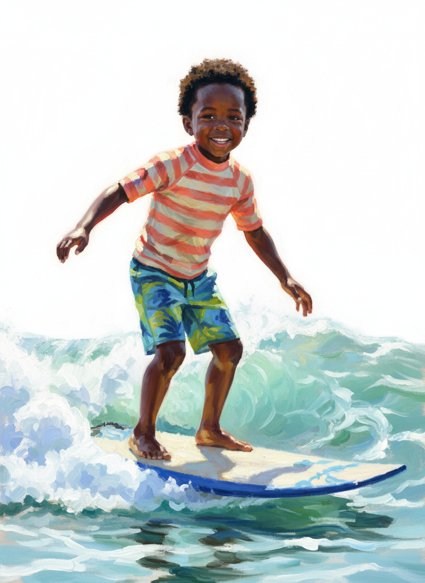 Surfer Anthony - Impressionist Painting